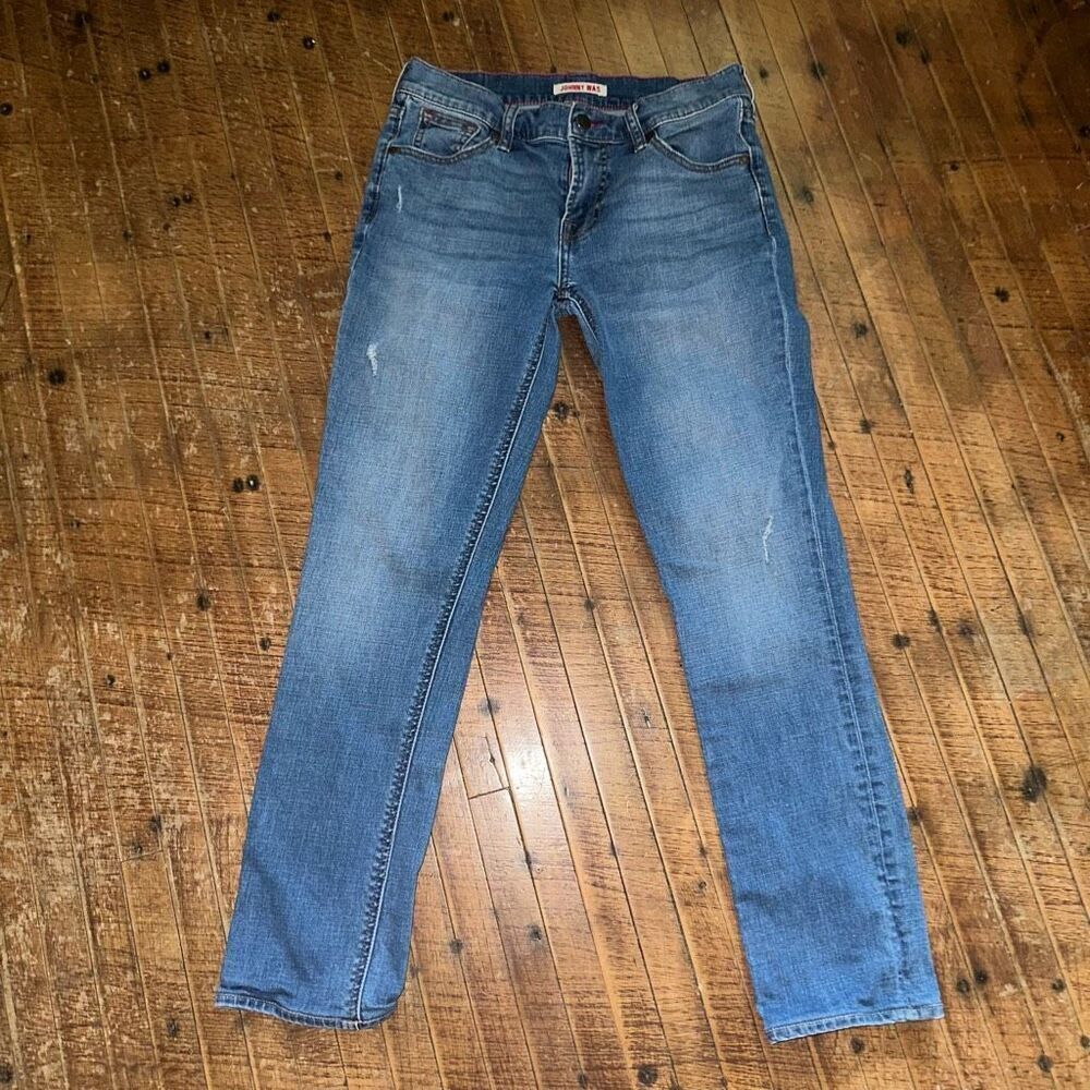 Johnny Was distressed ankle skinny size 25 luxe jeans